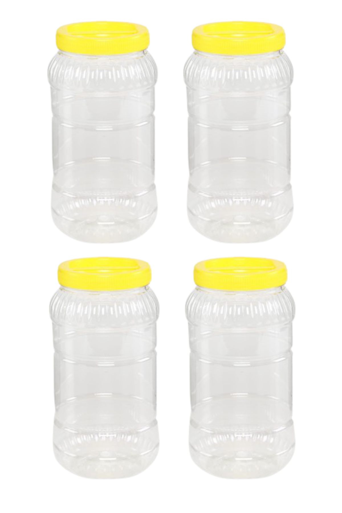 Plastik Kavanoz Pet Bidon Saklama Kabı 3 litre 4 Adet