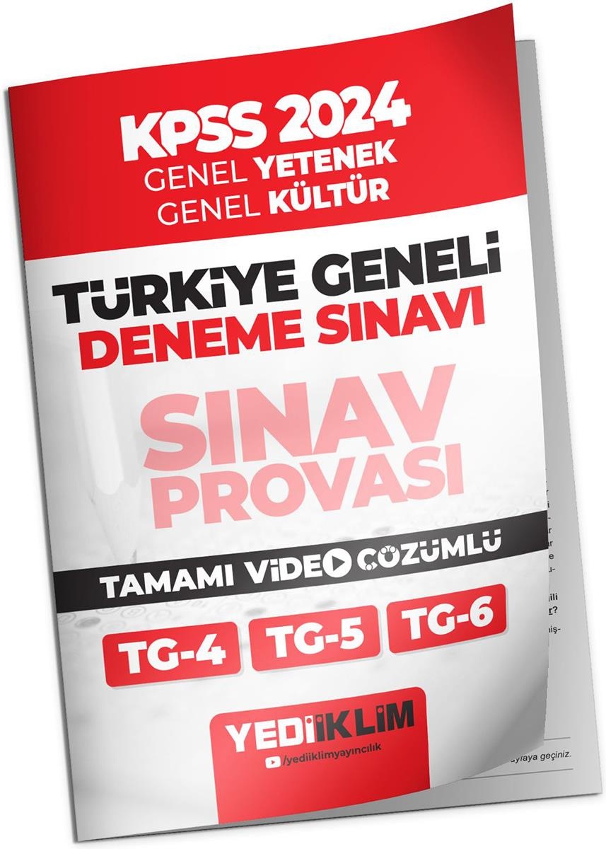 Yediiklim 2024 Kpss Türkiye Geneli Lisans Gy-gk 4-5-6 Deneme Sınavları Tamamı Video Çözümlü