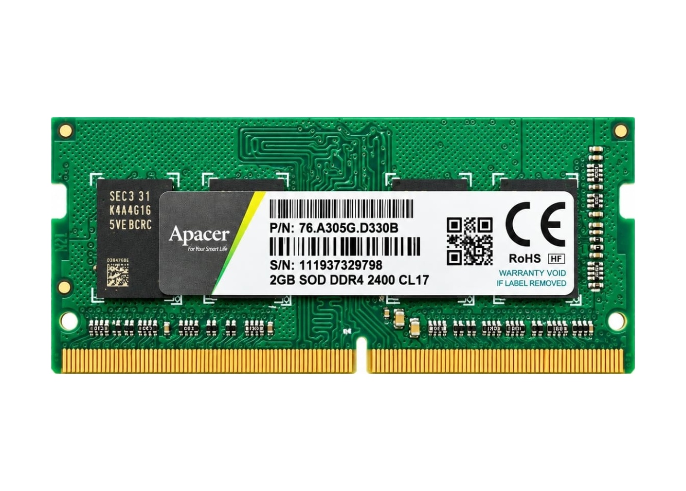 Apacer 2gb Ddr4 2400mhz Cl17 So-dımm 76.a305g.d330b Notebook Laptop Ram
