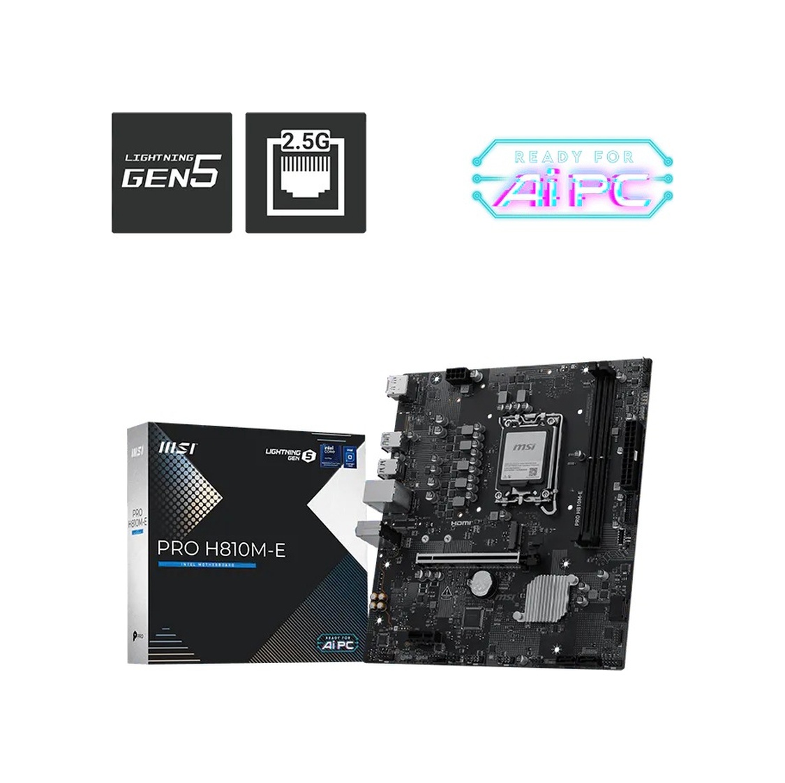 Msı Pro H810m-e Intel H810 Soket 1851 Ddr5 6400+ Oc Mhz Matx Aaaa18msı0010
