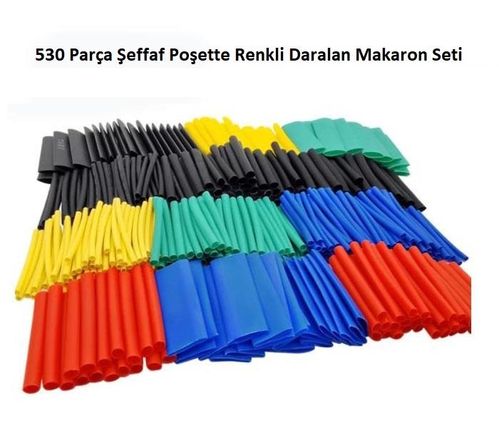 Makaron Seti Renkli 530 Parça Şeffaf Poşette