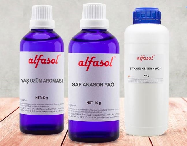 Alfasol Saf Anason  Yağı 50 G + Yaş Üzüm Aroması 10 G + Gliserin 250 G