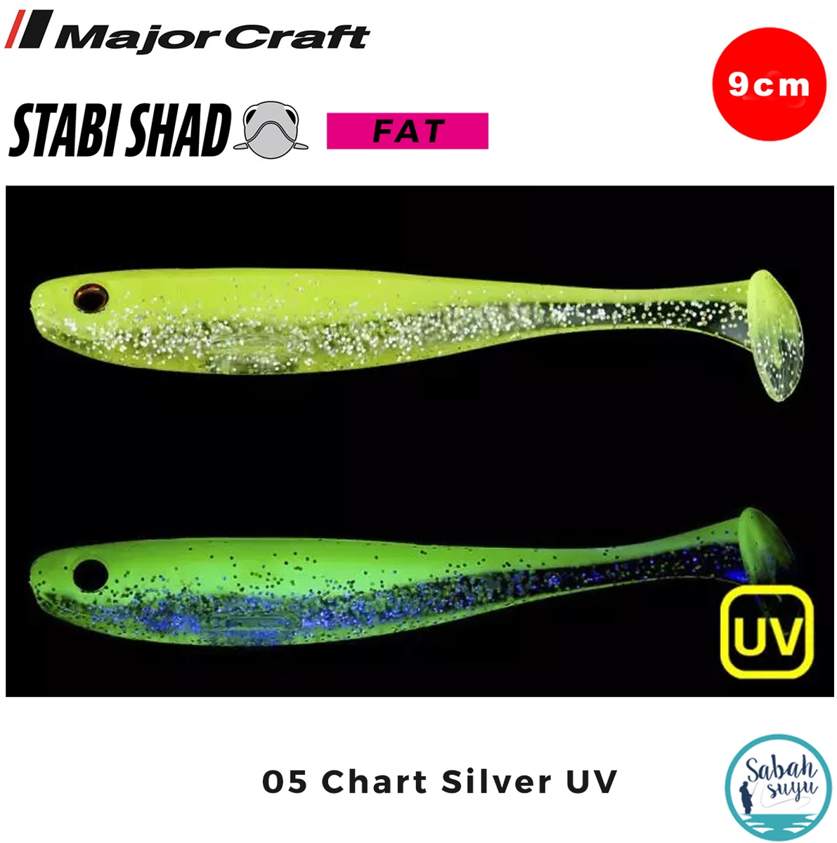 Major Craft Stabi Shad Slim 9cm Silikon Balık #05 Chart Silver UV