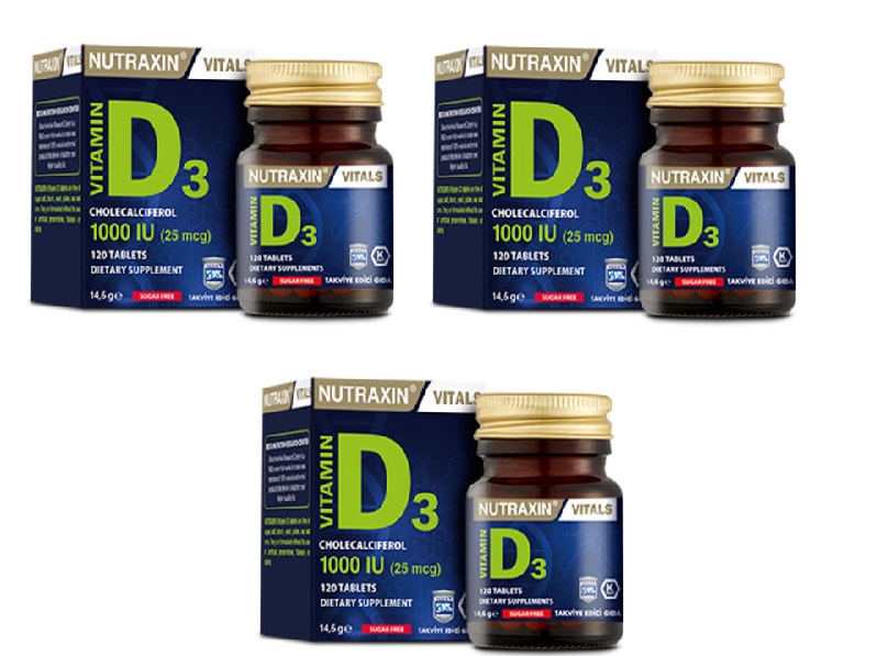 Nutraxin Vitamin D3 1000 Iu 120 Tablet 3 Adet