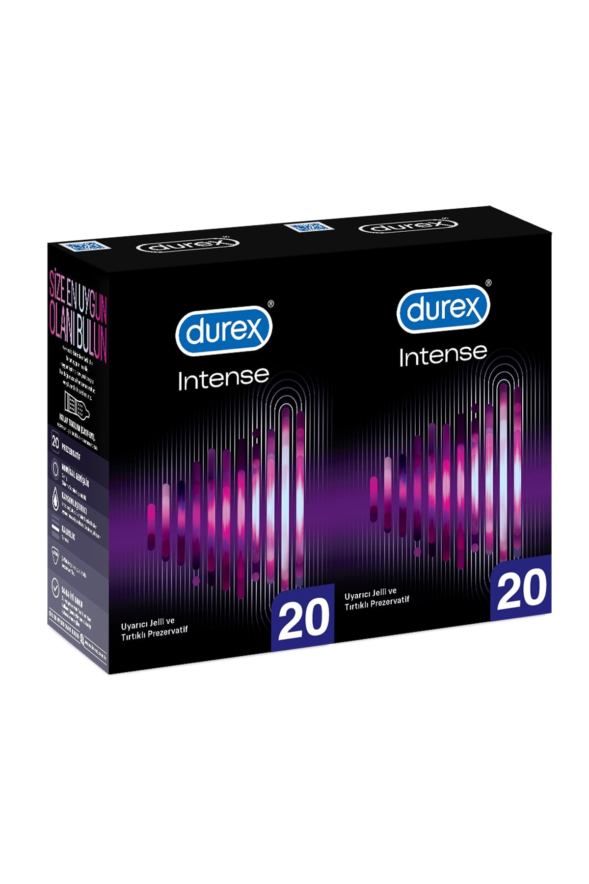 Durex Intense Uyarıcı Jelli ve Tırtıklı Prezervatif 2 x 20'li