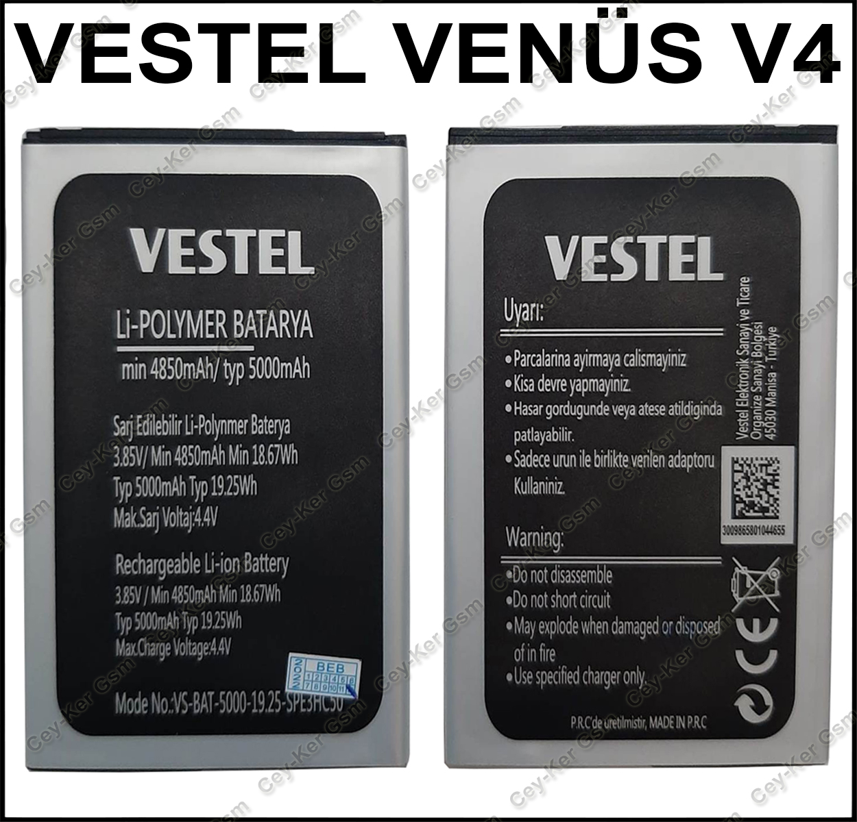 Vestel Venüs V4 Batarya Pil 5000Mah