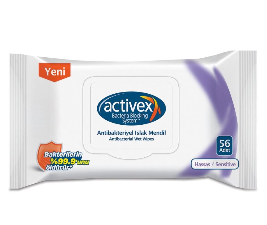 Activex Hassas Antibakteriyel Islak Mendil 56'Lı