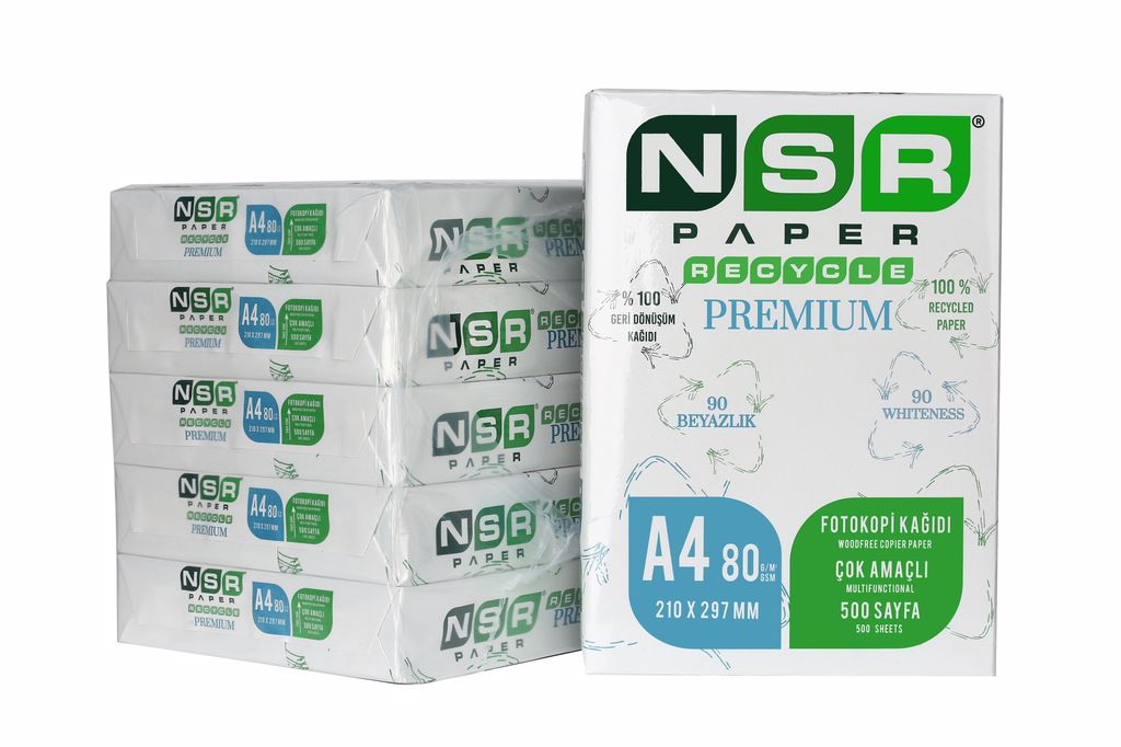 Nsr Paper Premium Geri Dönüştürülmüş A4 Fotokopi Kağıdı 2500 x 80 G
