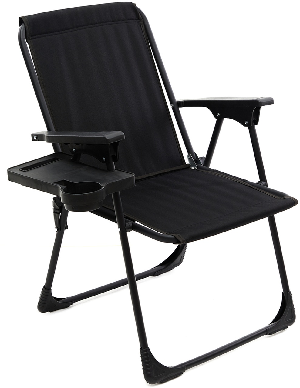 Natura Bardaklıklı Kamp Sandalyesi - Siyah