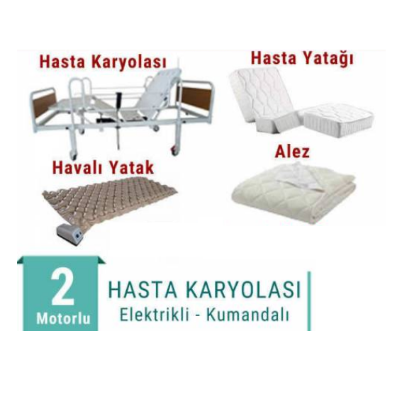 Ankara 2 Motorlu Hasta Karyolası Set