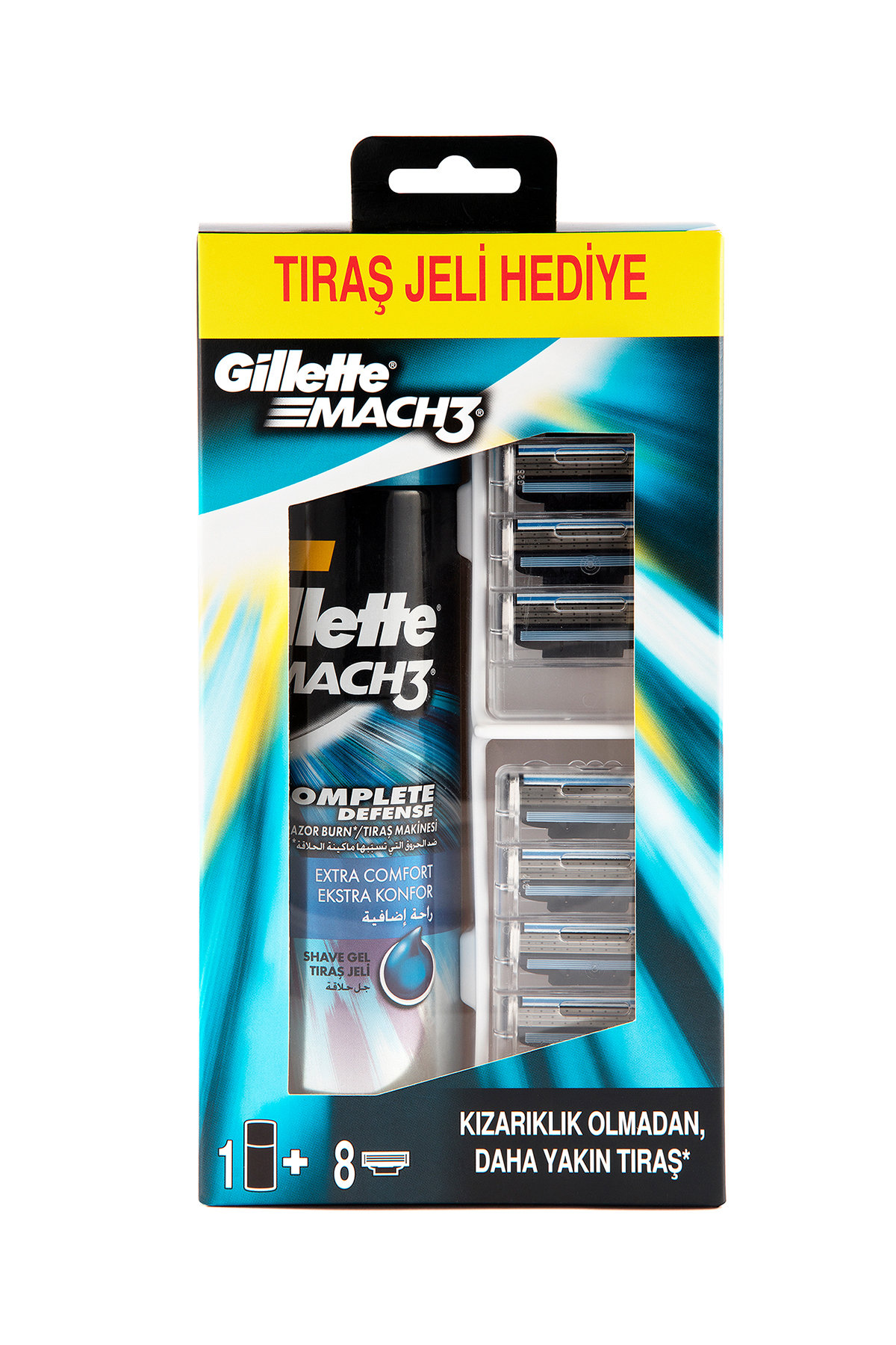 Gillette Mach3 Yedek Başlık 8'li + Tıraş Jeli 200 ML