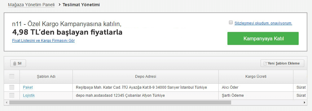 N11 Ozel Kargo Kampanyasi N11 Com