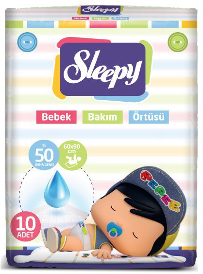 Sleepy Bebek Bakım Örtüsü 10 lu 60*90 cm 10 Kullanım PEPE