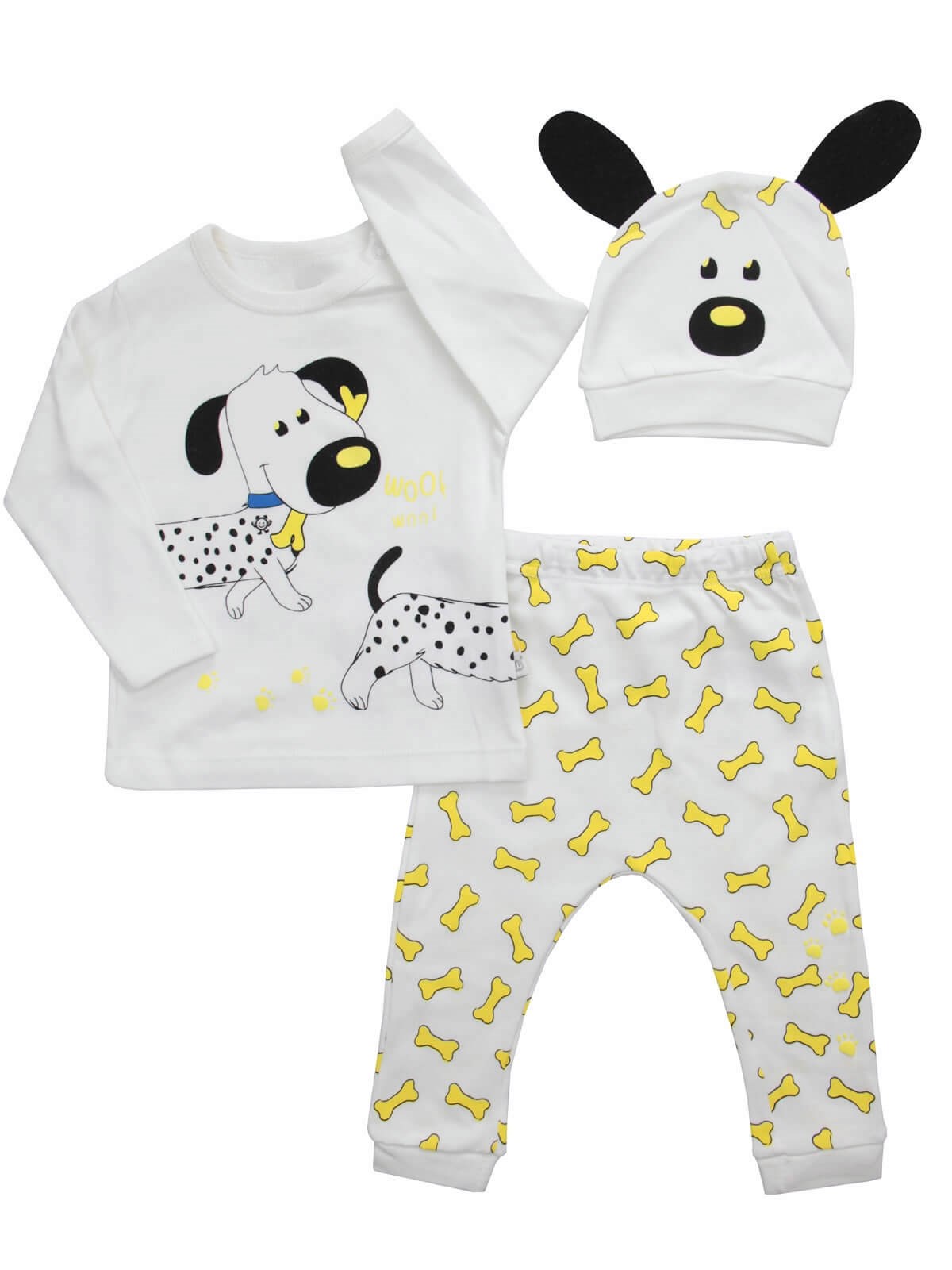 Köpekli Erkek Bebek 3 lü Pijama Takım