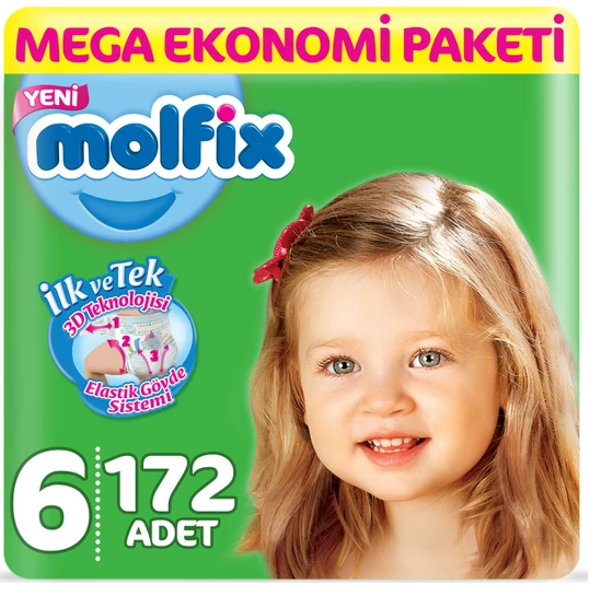Molfix Bebek Bezi Ultra Avantaj Paketi 6 Numara XL 15+Kg 172 Ade