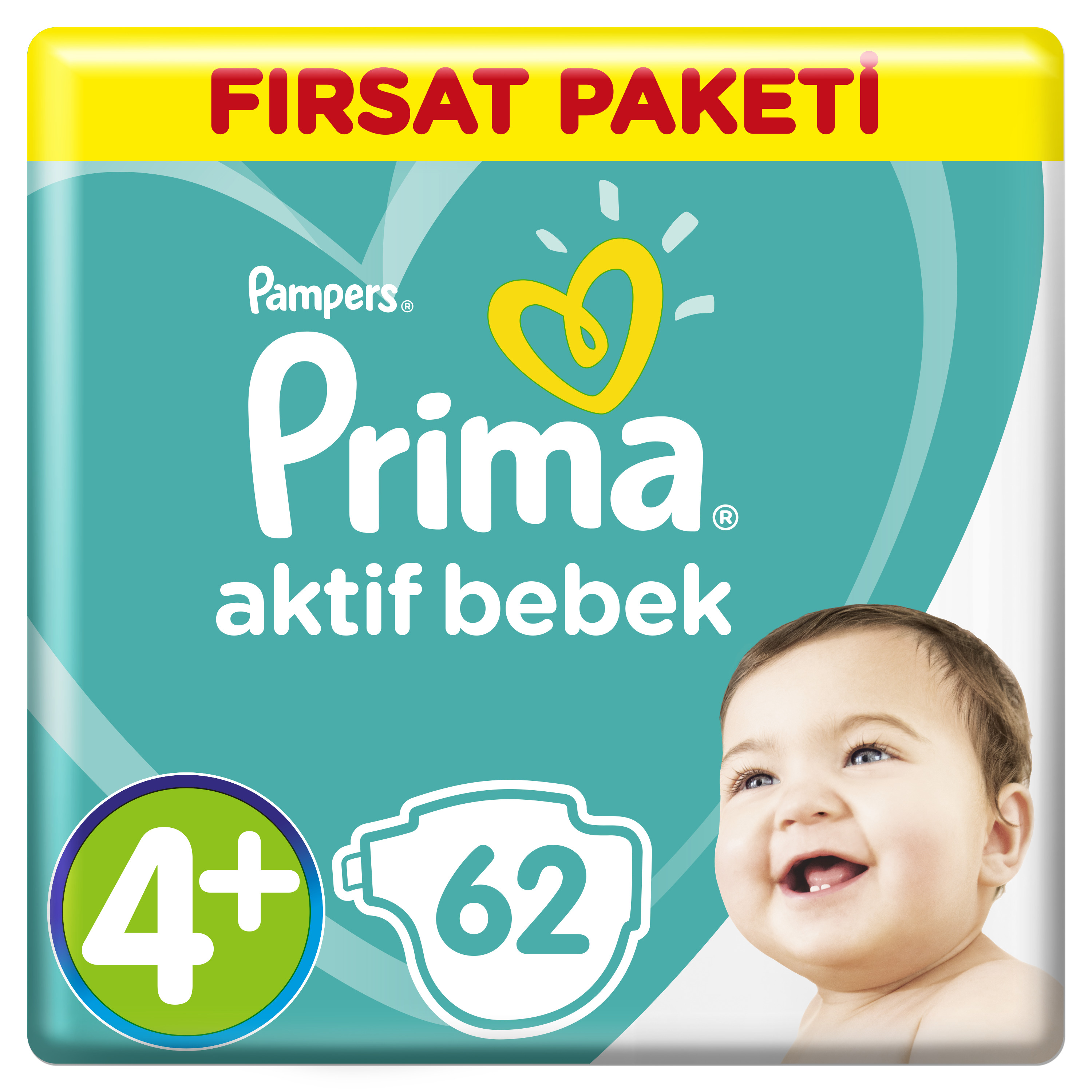Prima Bebek Bezi Fırsat Paketi 4+ Beden 10-15 Kg 62 Adet