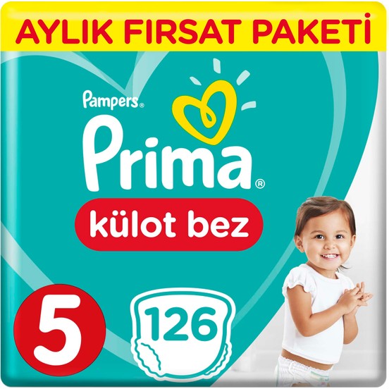Prima Külot Bebek Bezi 5 Beden Junior Aylık Fırsat Paketi 126'lı