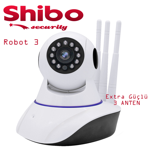 SHIBO 3 Robot Üç Antenli Kablosuz IP Kamera Bebek İzleme