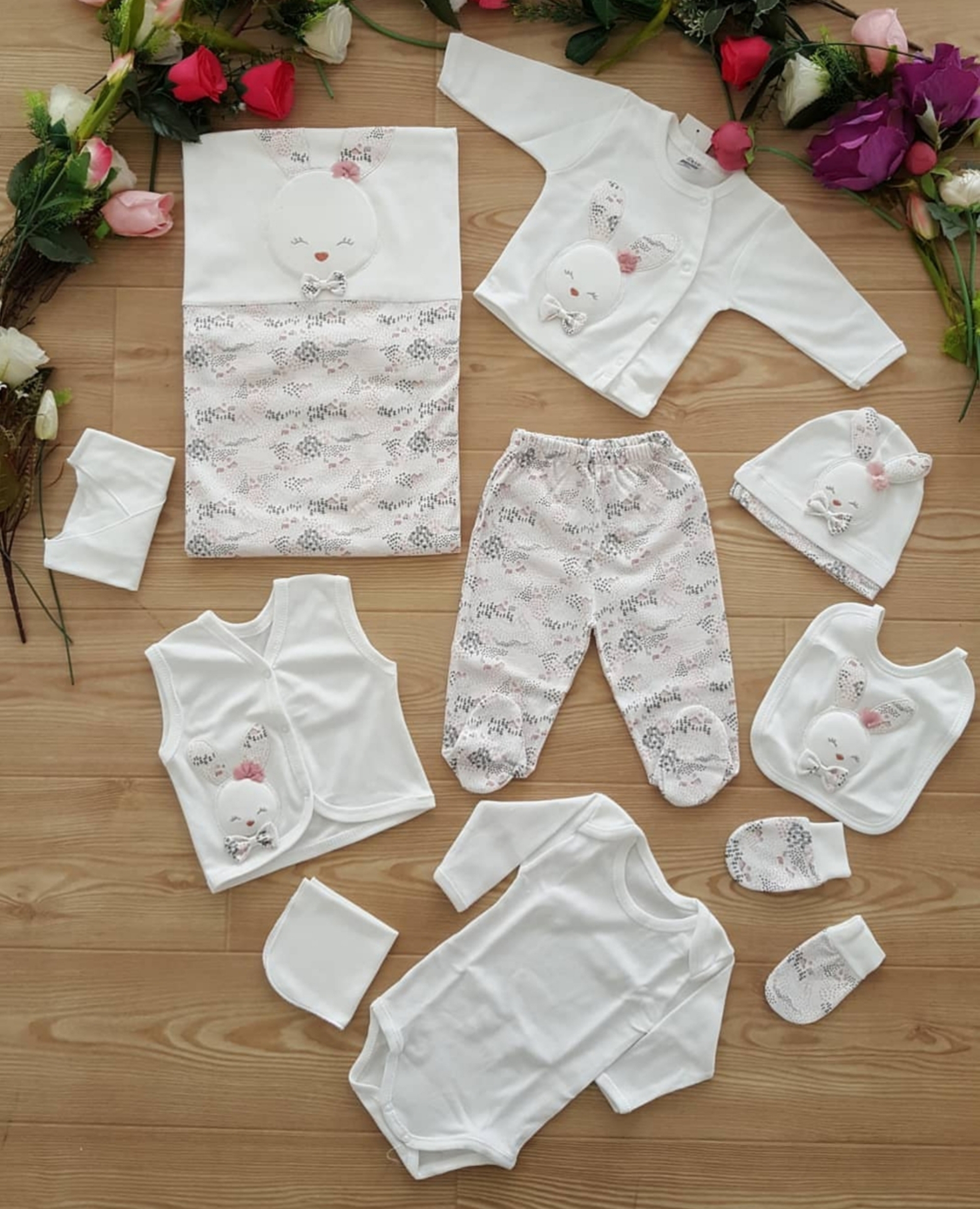 Gaye Bebe Kız Bebek 10 Parça Hastane Çıkışı Yenidoğan Seti