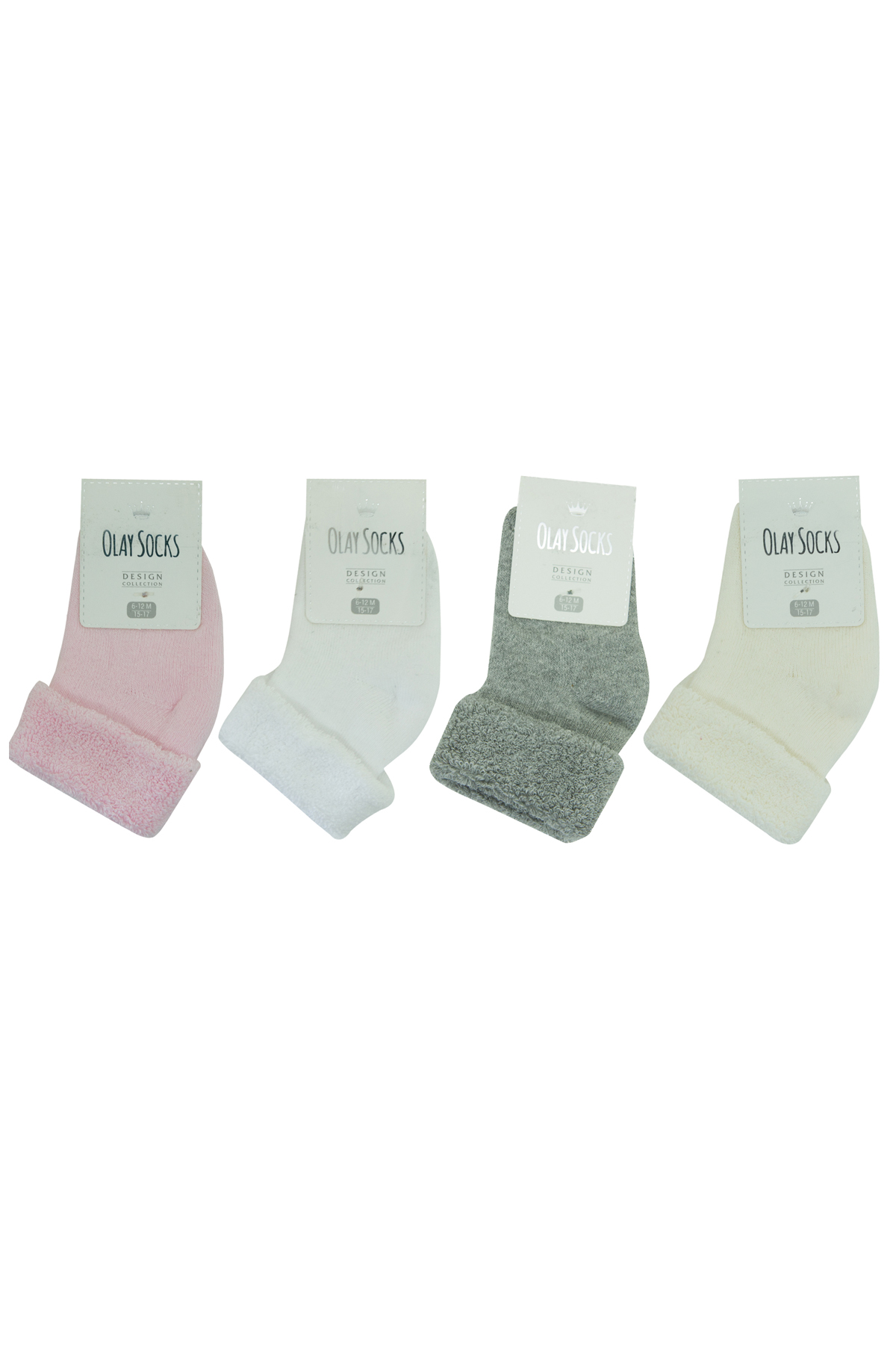Olay Socks- 4'lü Kışlık Kız Bebek Havlu Soket Çorap