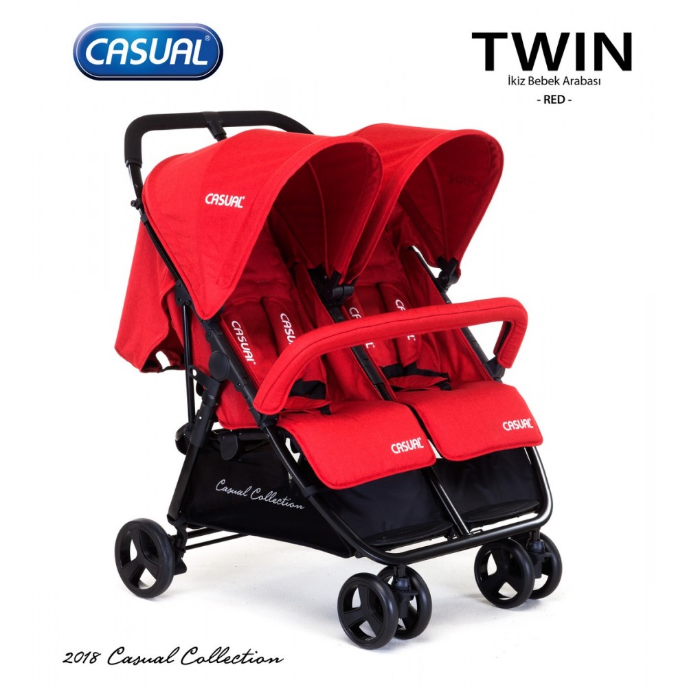 Casual Twin İkiz Bebek Arabası Kırmızı