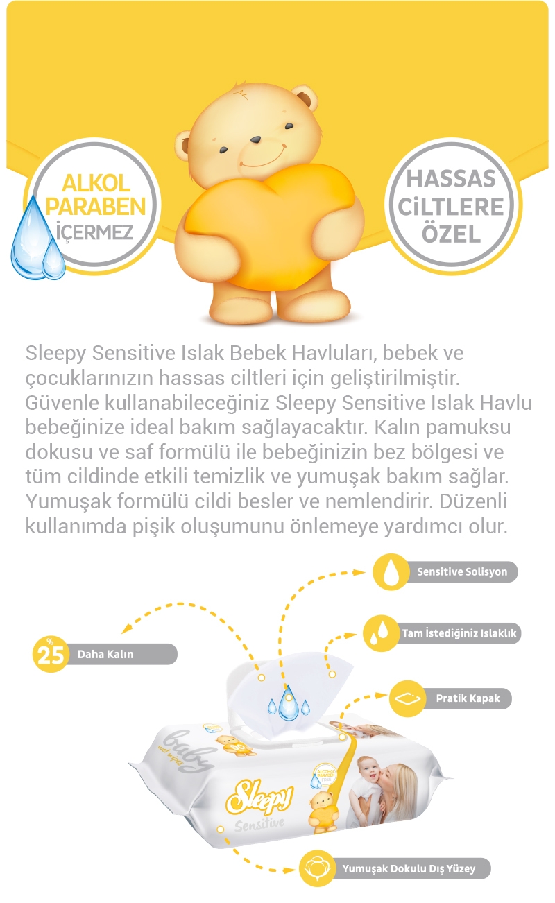 Sleepy Sensitive Islak Havlu Mendil 90'lı 6 Adet - n11.com