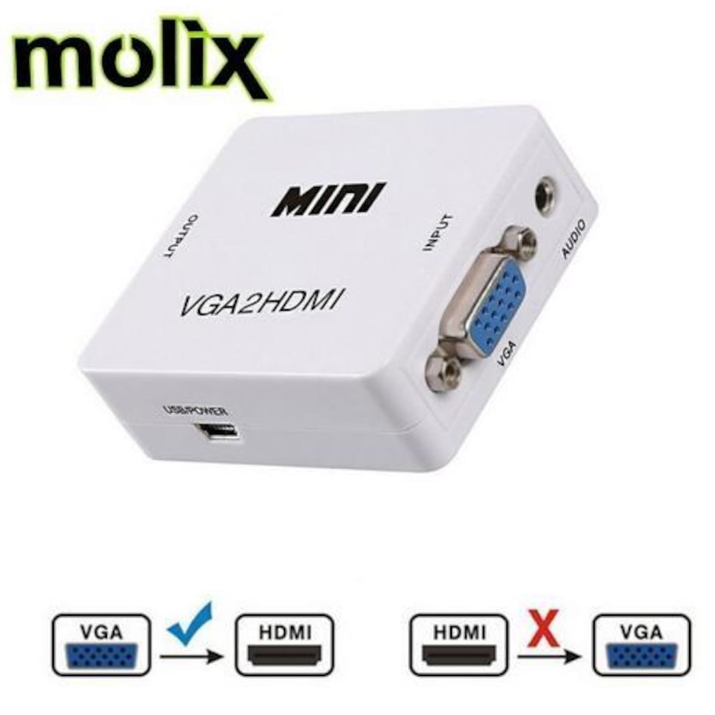 Molix Vga To Hdmi Çevirici Dönüştürücü Adaptör (409175721)