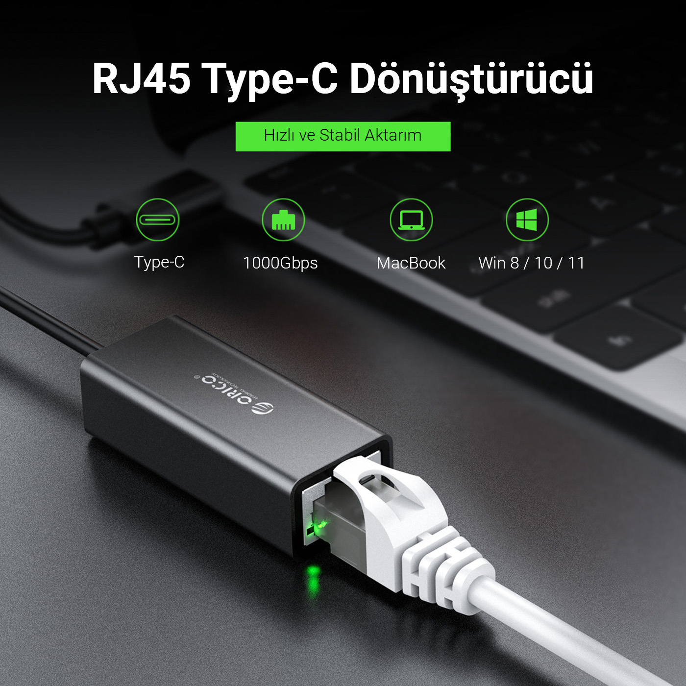 Orico Rj45 To Type-c 1000mbps Dönüştürücü Adaptör Gri Fiyatları ve ...