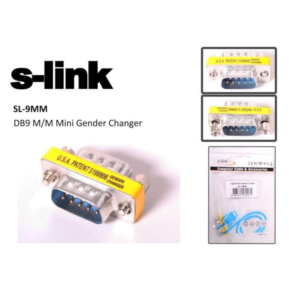 S-Link Sl-9Mm Db9 M/M(Erkek-Erkek) Mini Çevirici (248360987)