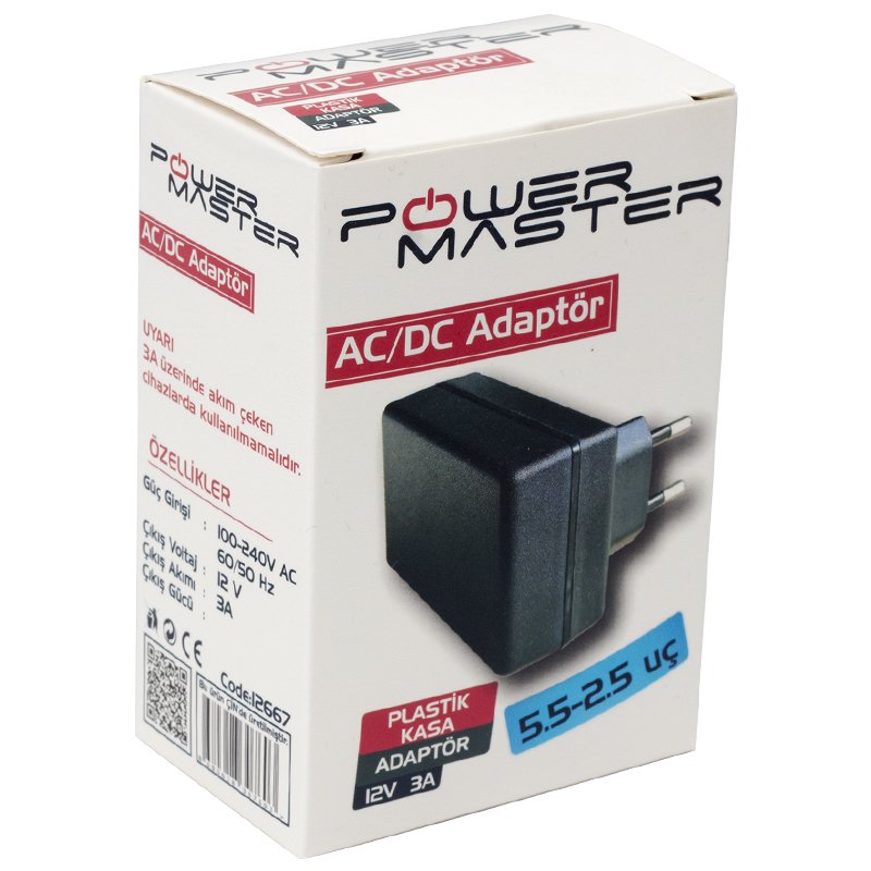 Powermaster 12 V-3A Priz Tipi Adaptör