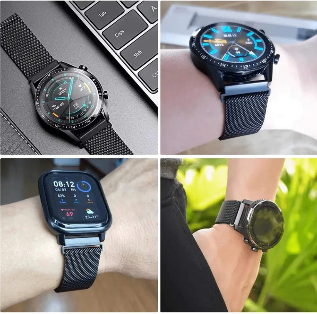 Honor Magic Watch 2 42mm Metal Hasır Mıknatıslı 20mm Saat Kordonu Rose ...