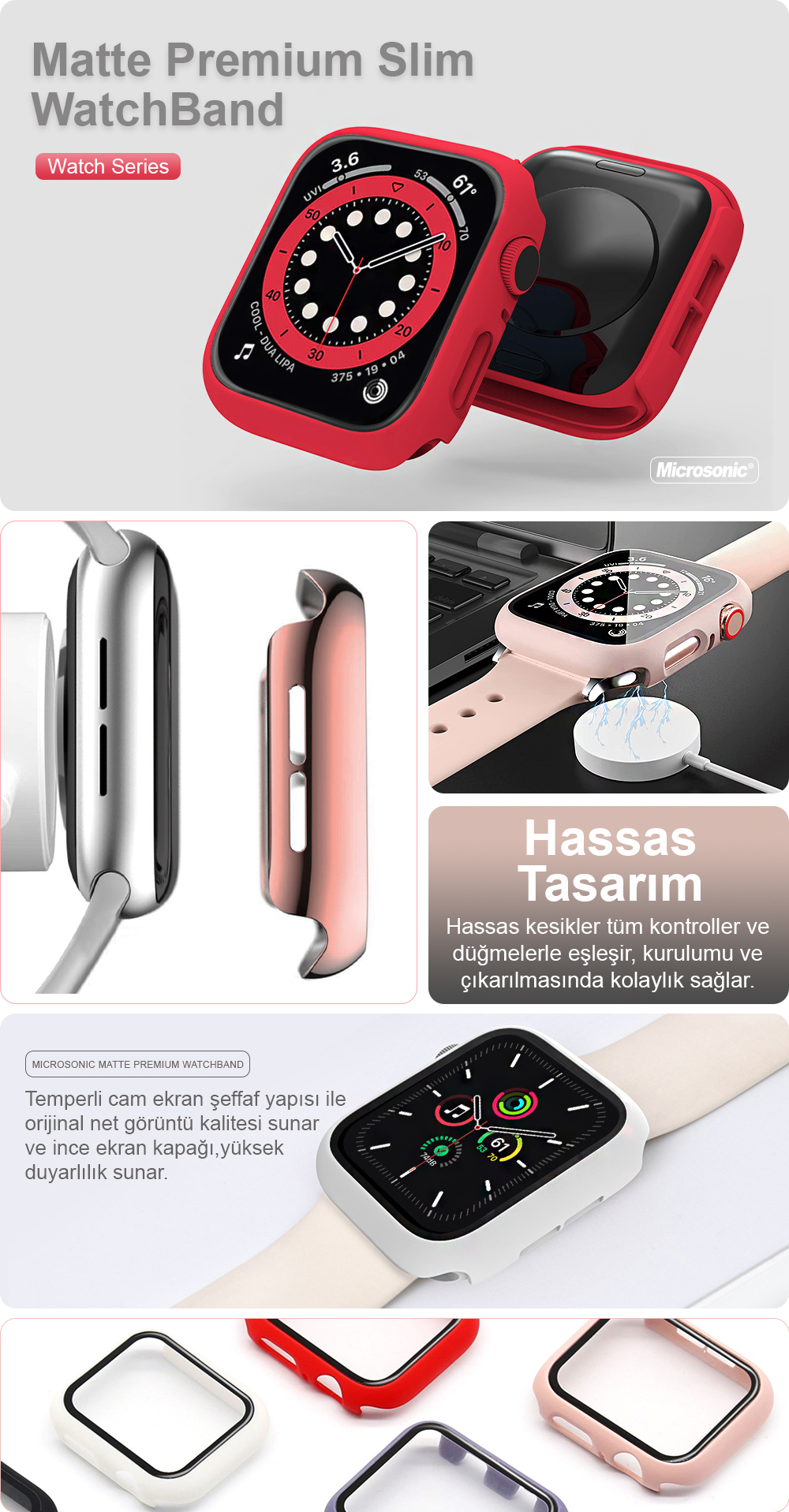 Microsonic Apple Watch Series 8 41mm Kılıf Apple Watch Ultra Dönüştürücü  Ekran Koruyucu Kasa Fiyatları ve Özellikleri
