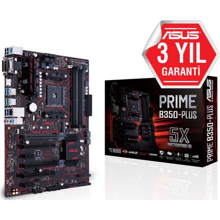 Asus Prime B350 PLUS AMD Çipset B350 Soket AM4 DDR4 Anakart