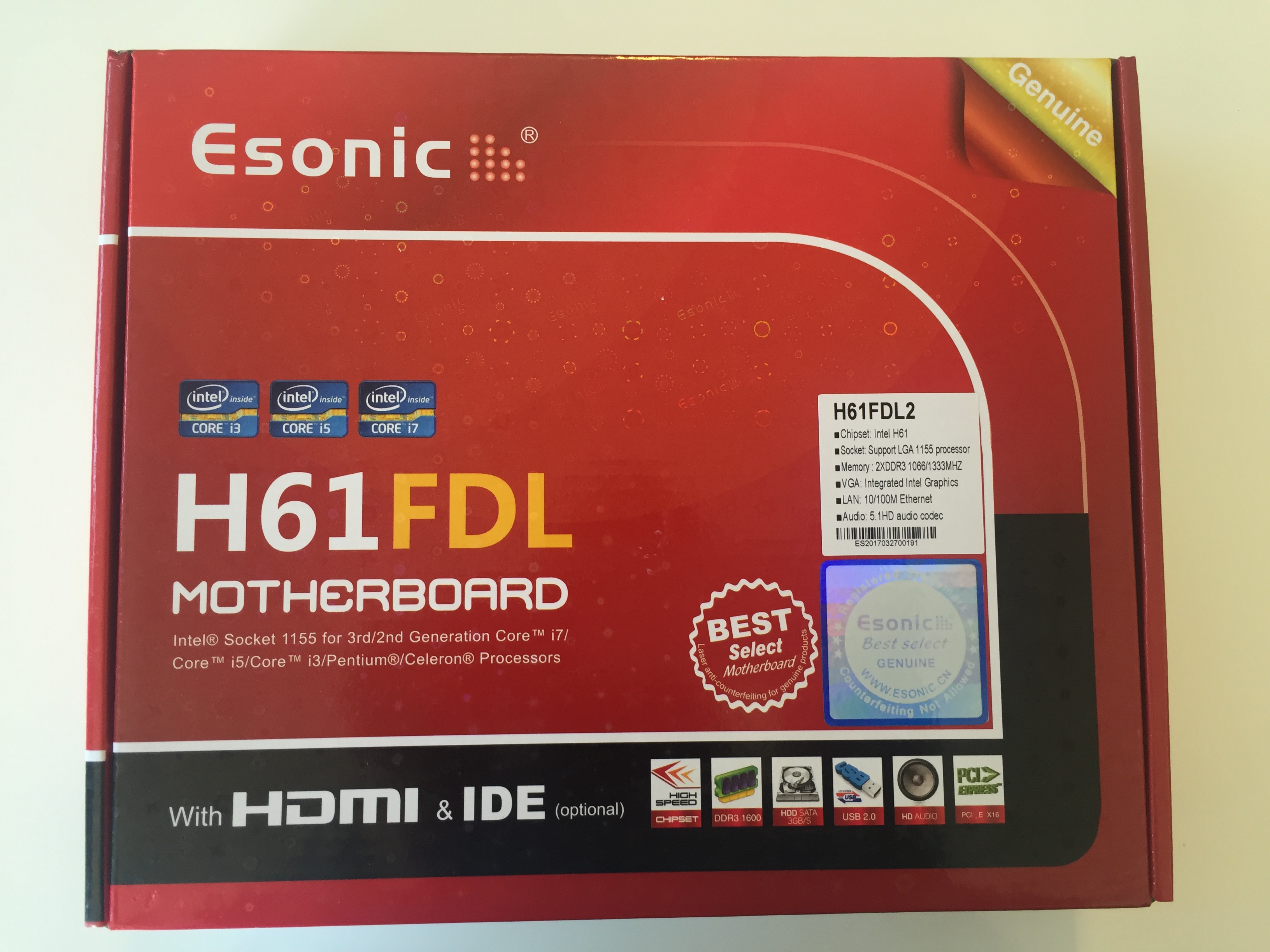Esonic H61FdL Socket 1155 Desktop Computer Motherboard