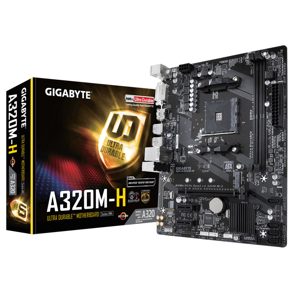Gigabyte GA-A320M-H AMD A320 3200 MHz (OC) DDR4 Soket AM4 mATX Anakart