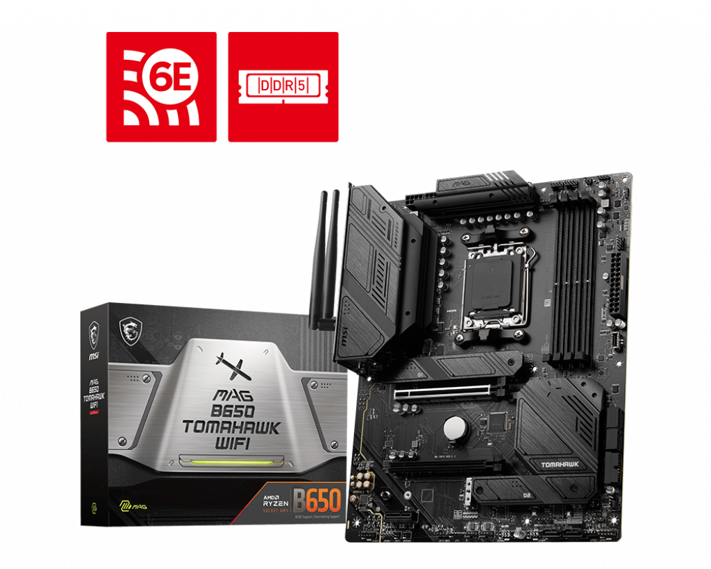 MSI MAG B650 Tomahawk WIFI AMD B650 6600 MHz (OC) DDR5 Soket AM5 ATX Anakart