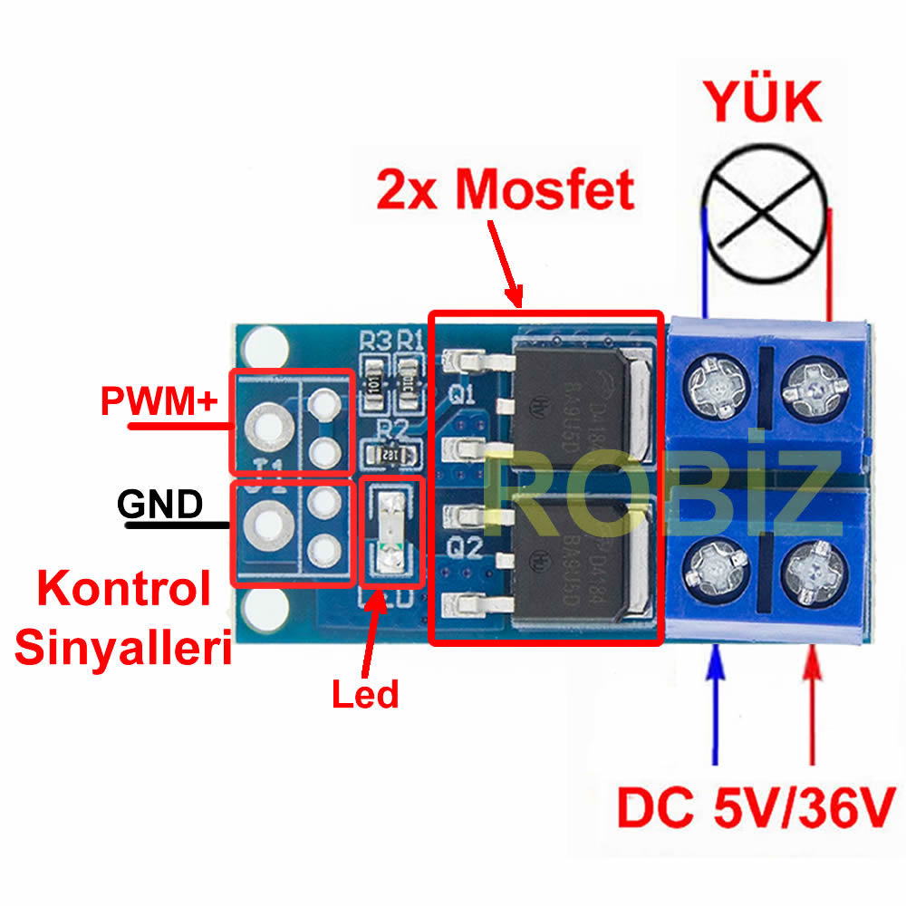 15A 400W Pwm Kontrollü Mosfet Anahtarlama Kartı Dual Mosfet Fiyatları ...
