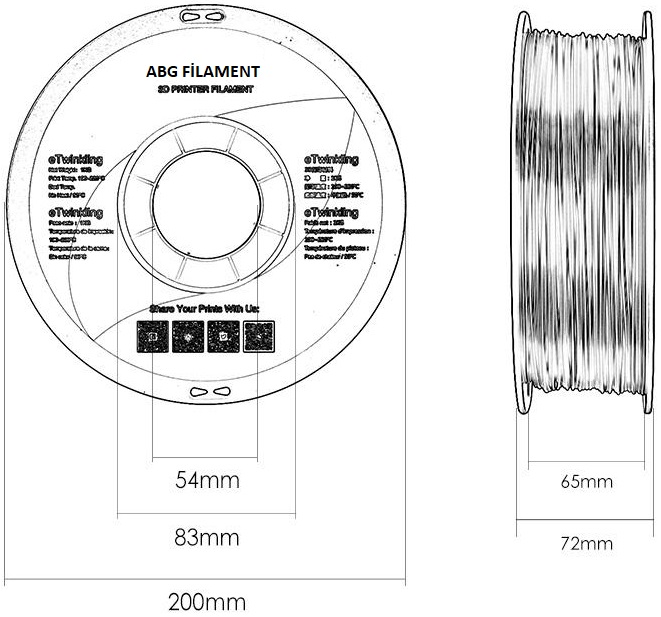 1.75mm ABG PLA Filament Gri 1Kg 330 Metre Fiyatları ve Özellikleri