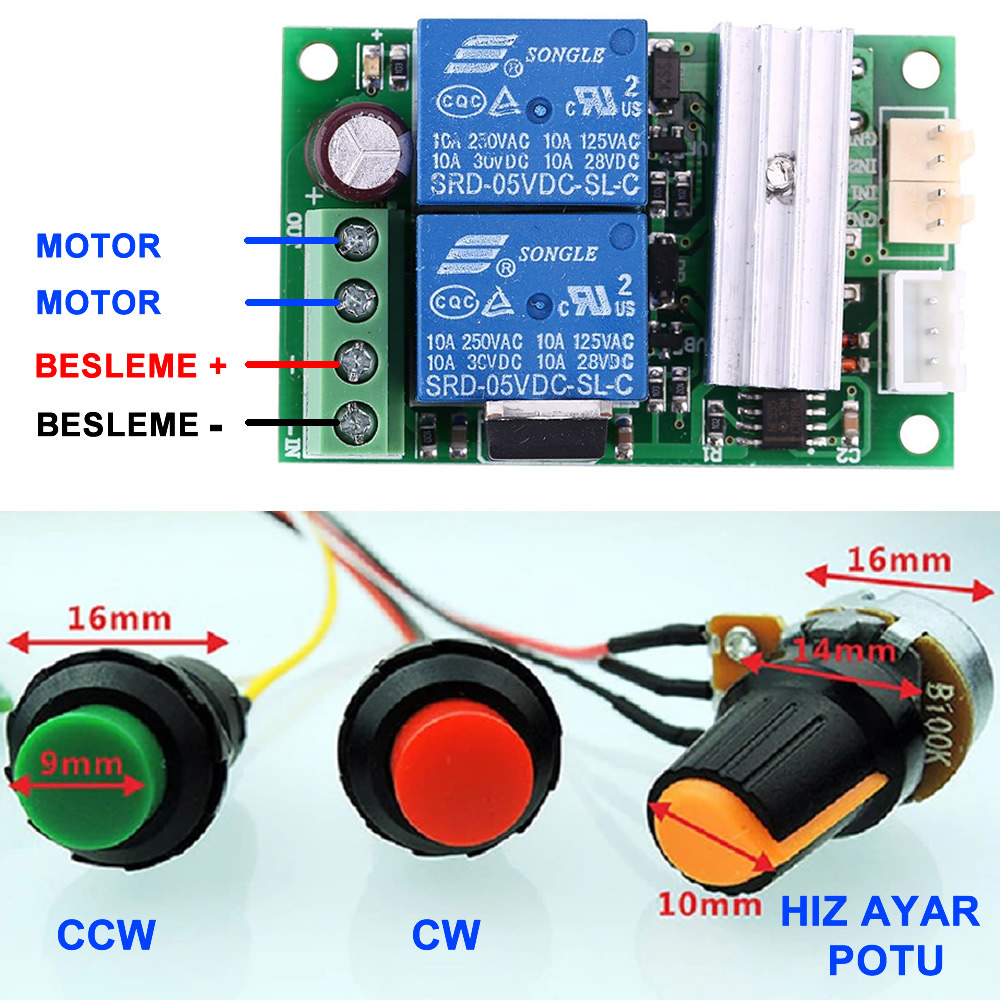 30A 24V DC Motor Pwm Hız Kontrol Sürücü Devresi Fiyatları ve Özellikleri
