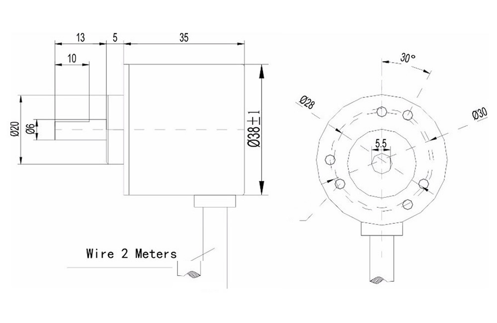 Optik Enkoder E38s6g5-1000z-g24n 1000 Pals Optik Enkoder Dc 5v/24v Rotary Döner ...