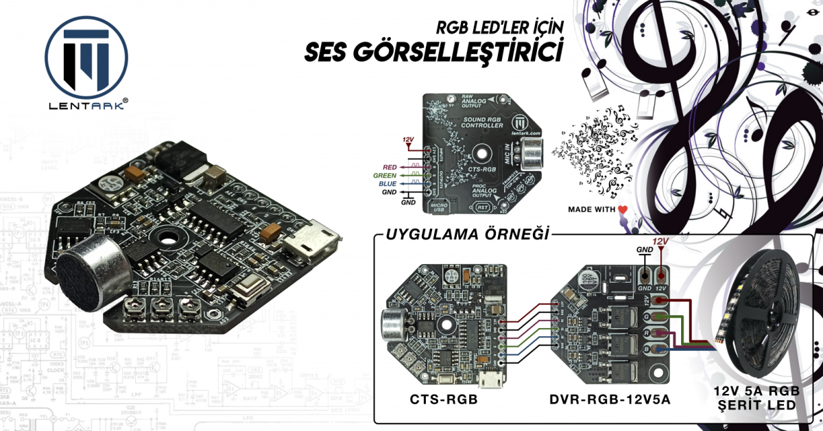 Ses Görselleştirici, Rgb Led Kontrol Kartı, Music Visualizer Cts ...