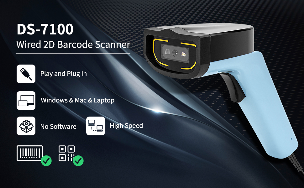 DS7100 Kablolu 2D Barkod Tarayıcı