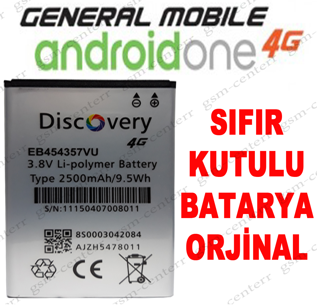 General Mobile Discovery Android One 4G Batarya