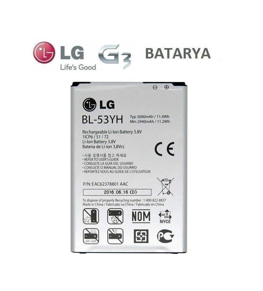 Lg G3 Batarya Pil BL-53YH A++ Kalite