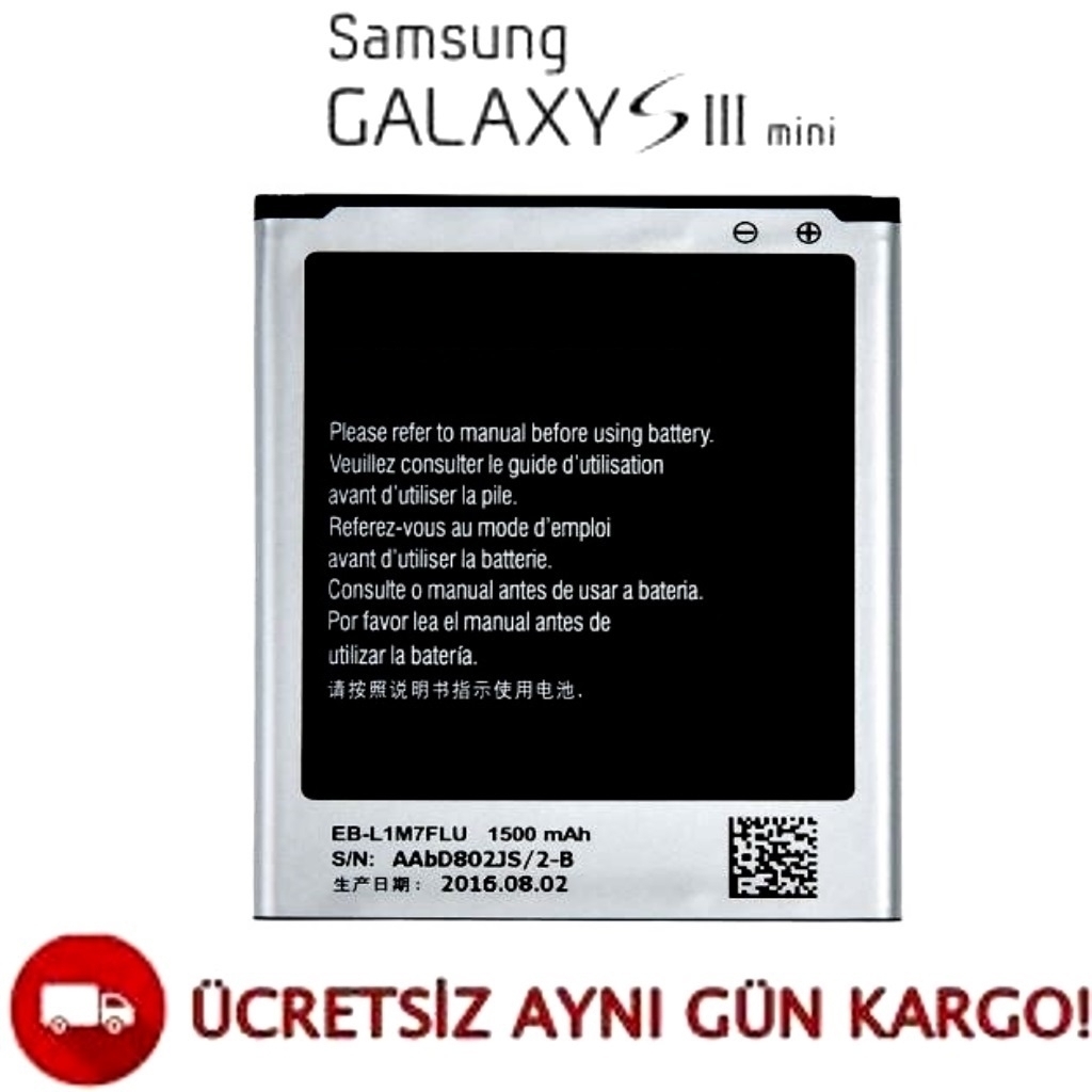 Samsung Galaxy S3 Mini Batarya i8190 i8200 A++ Kalite Batarya Pil