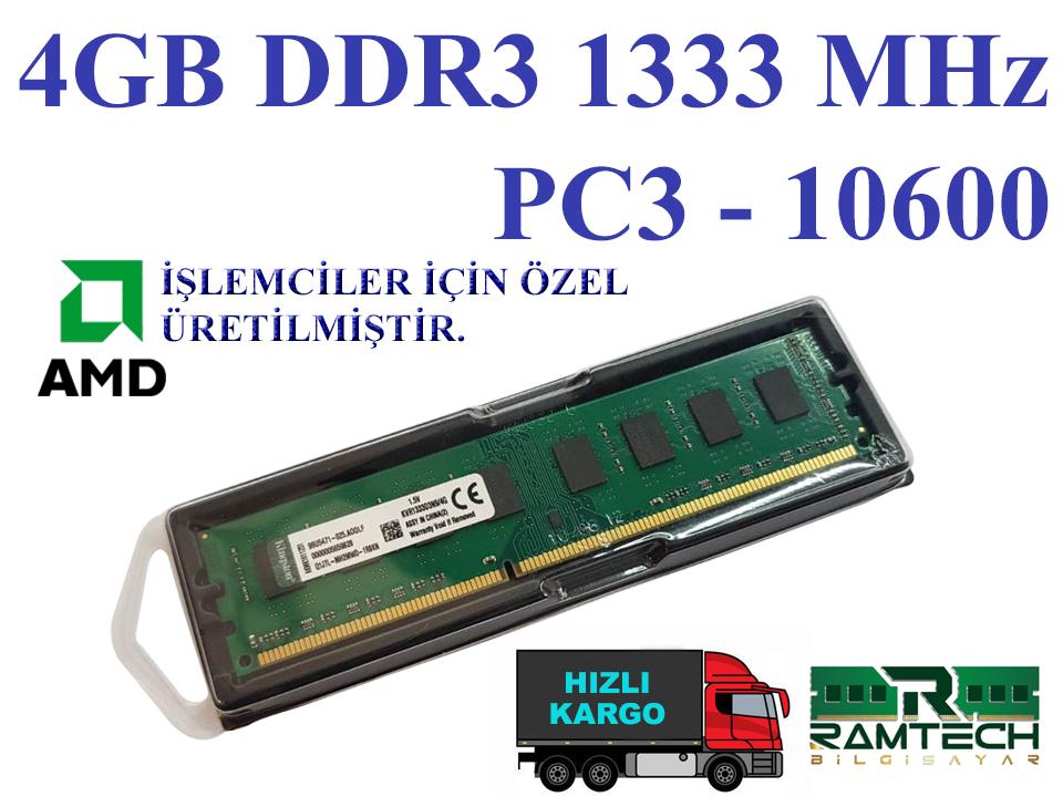 4GB DDR3 1333 MHz MASAÜSTÜ PC RAM AMD İŞMECİLERE ÖZEL