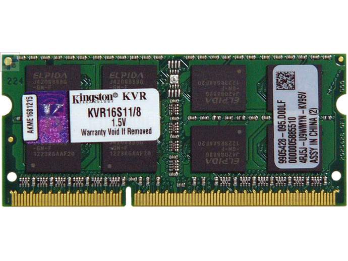 Kingston KVR16S11/8 8 GB DDR3 SODIMM 1600 MHz Notebook Bellek