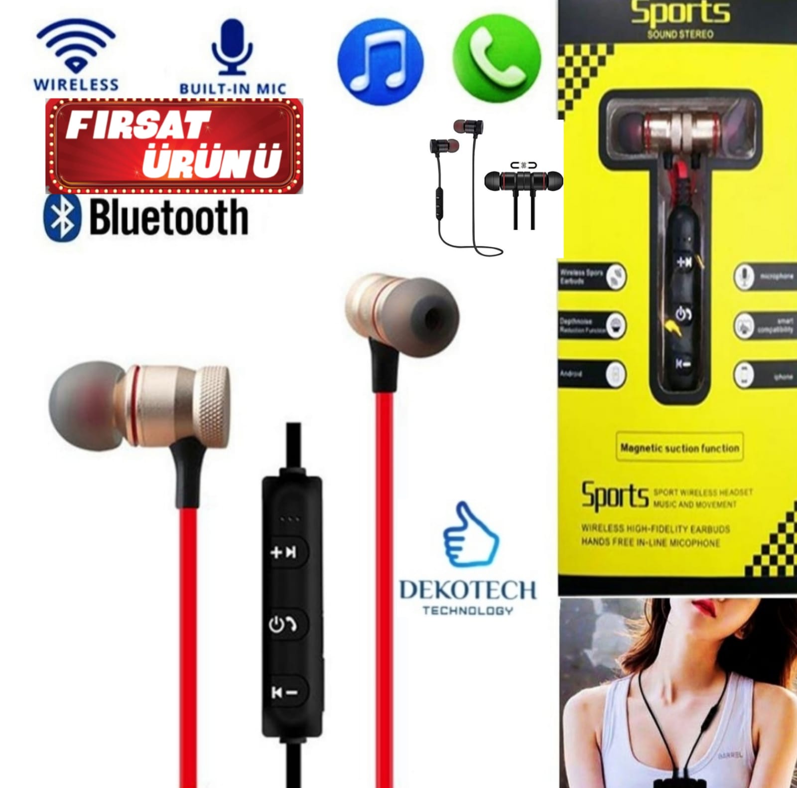 Bluetooth Kulaklık Kablosuz Kulakiçi Mikrofonlu Bulutut Kulaklık