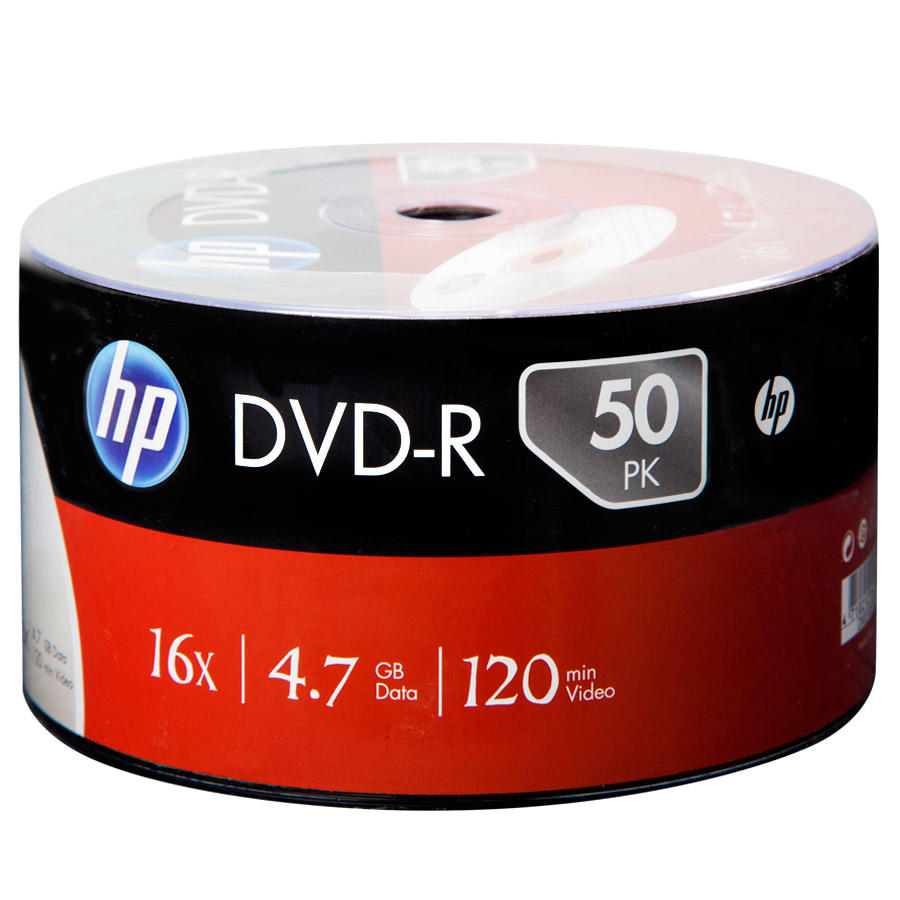 HP DVD-R 16X 4.7GB 120 MİN BOŞ DVD 50'Lİ Paket