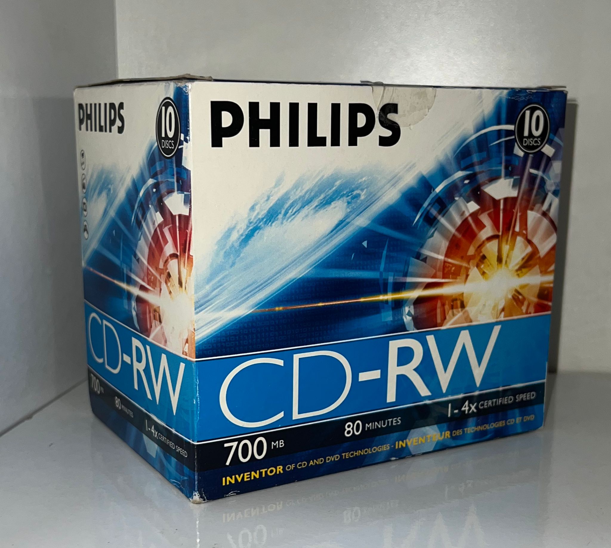PHILIPS CD-RW 700MB 80MIN 1.4X CS 10 DISCS